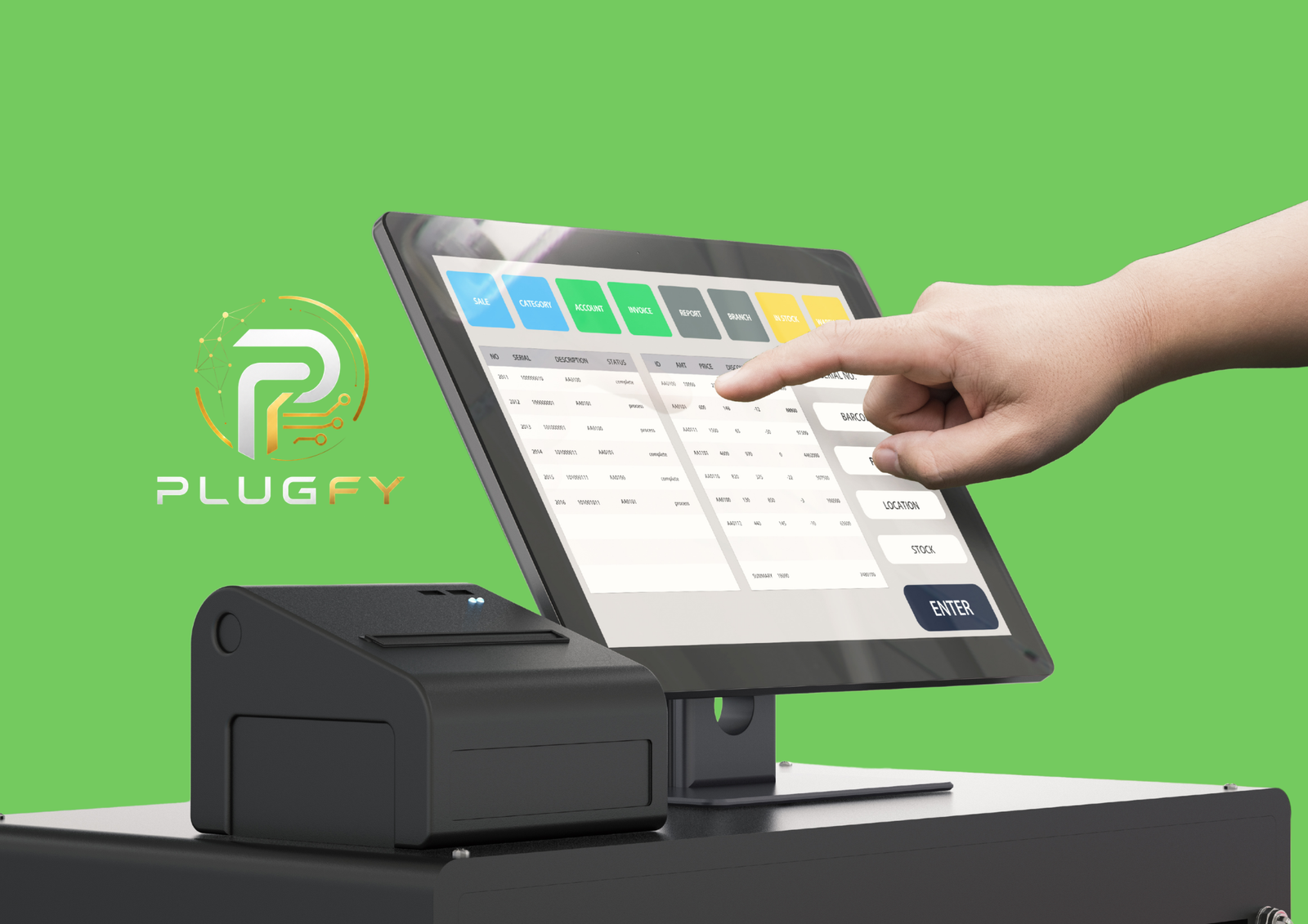 Pantalla táctil de venta de TPV Plugfy